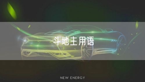 斗地主用语